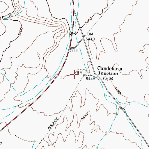 Topographic Map of Candelaria Junction, NV