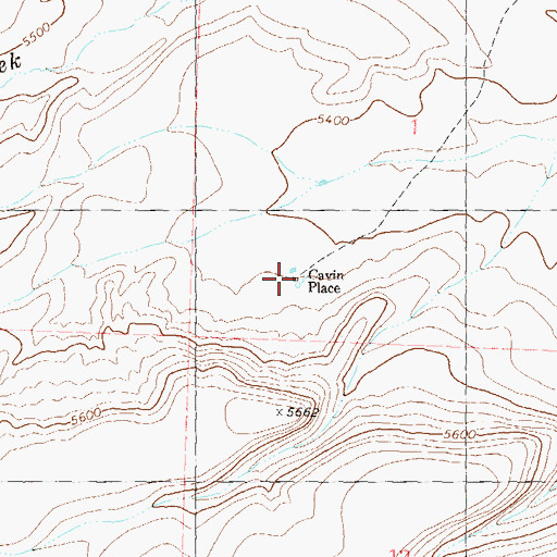 Topographic Map of Cavin Place, NV