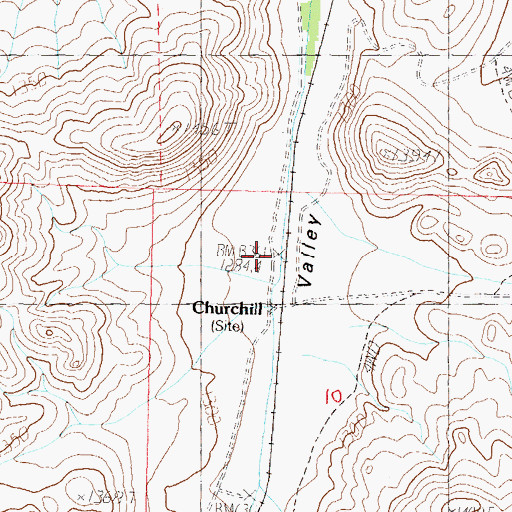 Topographic Map of Churchill, NV
