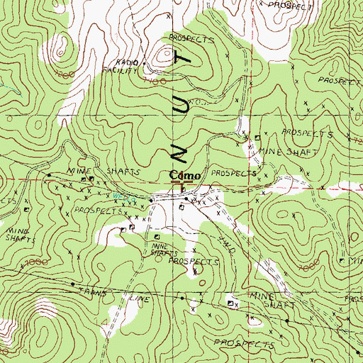 Topographic Map of Como, NV