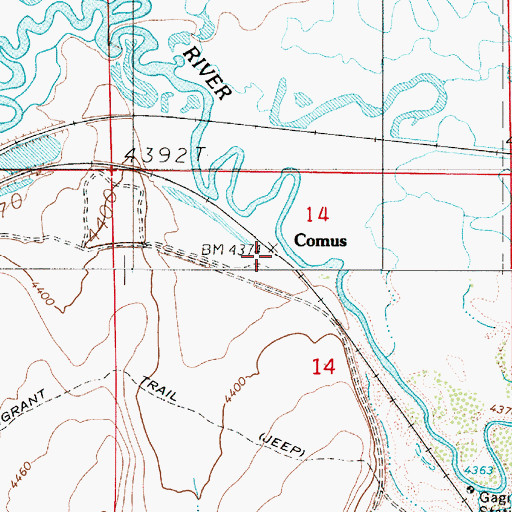 Topographic Map of Comus, NV