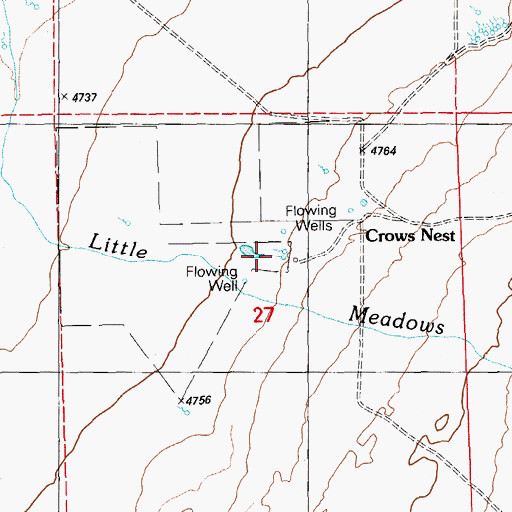 Topographic Map of Crows Nest, NV
