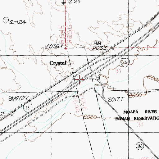 Topographic Map of Crystal (historical), NV