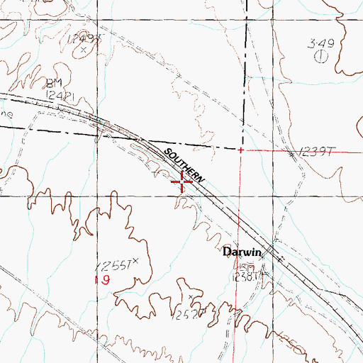 Topographic Map of Darwin, NV