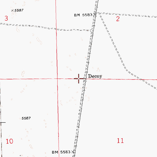 Topographic Map of Decoy, NV