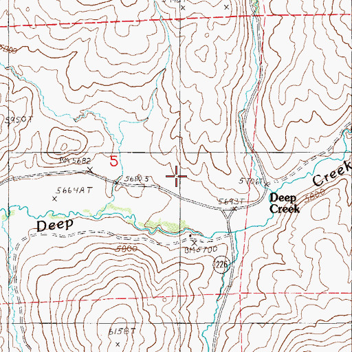 Topographic Map of Deep Creek, NV