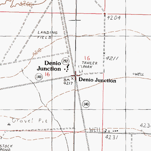 Topographic Map of Denio Junction, NV
