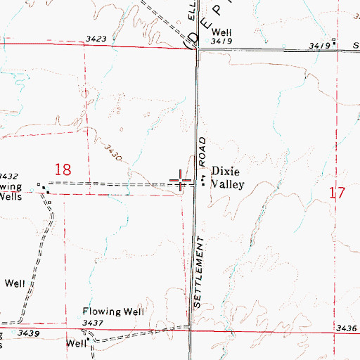 Topographic Map of Dixie Valley, NV