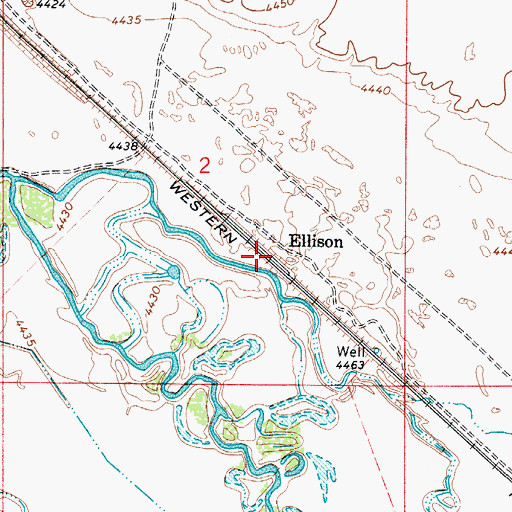 Topographic Map of Ellison, NV