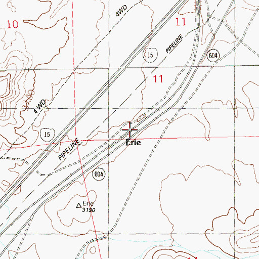 Topographic Map of Erie, NV