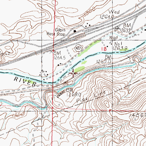 Topographic Map of Gilpin, NV