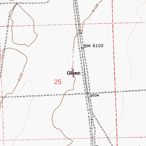 Topographic Map of Glenn, NV