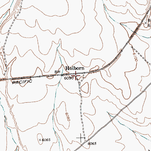 Topographic Map of Holborn, NV