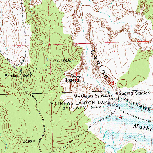 Topographic Map of Joseco, NV