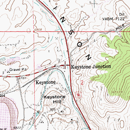 Topographic Map of Keystone Junction, NV