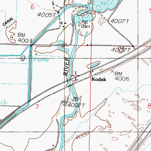 Topographic Map of Kodak, NV