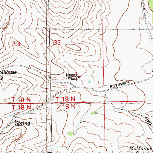 Topographic Map of Kogan Place, NV