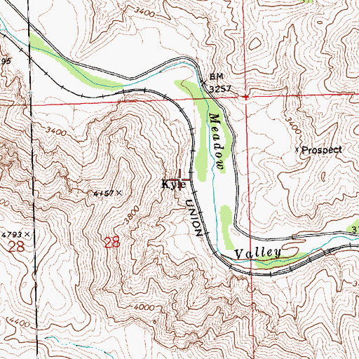 Topographic Map of Kyle, NV