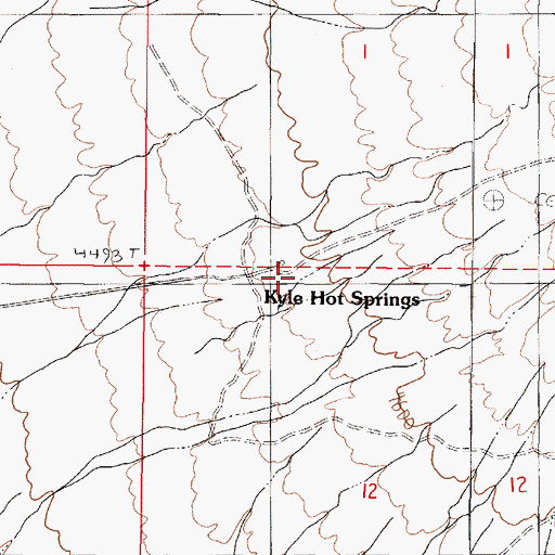 Topographic Map of Kyle Hot Springs, NV