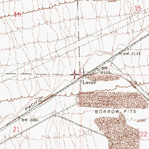 Topographic Map of Lovell, NV
