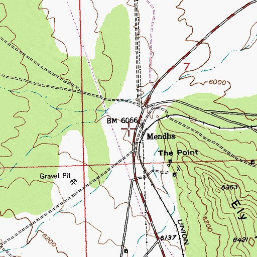 Topographic Map of Mendha, NV