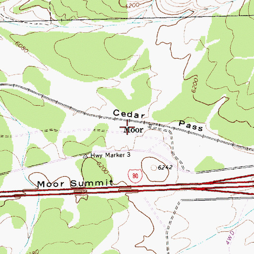 Topographic Map of Moor, NV
