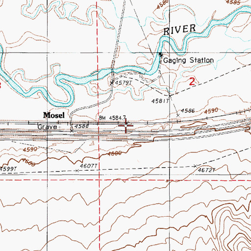 Topographic Map of Mosel, NV