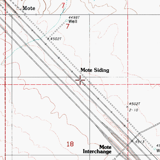Topographic Map of Mote Siding, NV
