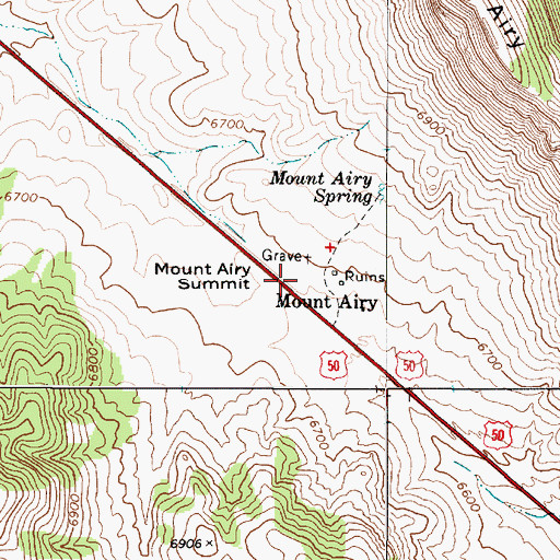 Topographic Map of Mount Airy, NV