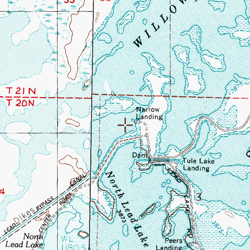 Topographic Map of Narrow Landing, NV
