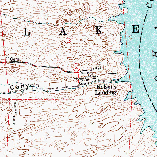 Topographic Map of Nelsons Landing, NV