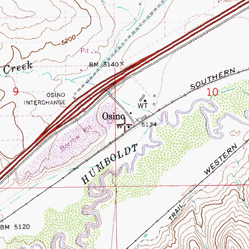 Topographic Map of Osino, NV
