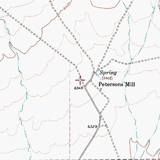 Topographic Map of Petersons Mill, NV