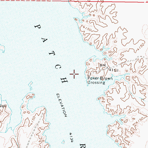 Topographic Map of Poker Brown Crossing, NV