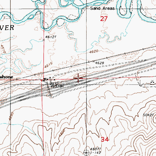 Topographic Map of Rixies, NV