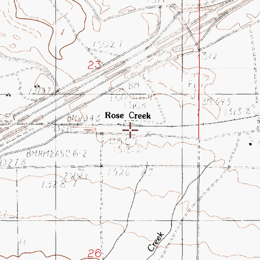Topographic Map of Rose Creek, NV