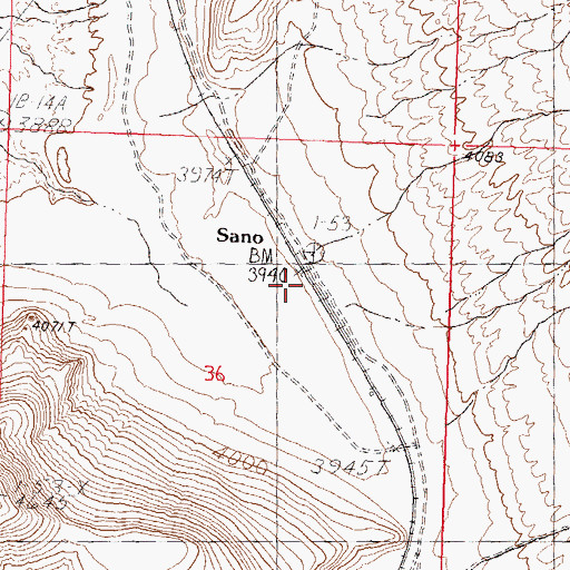 Topographic Map of Sano, NV