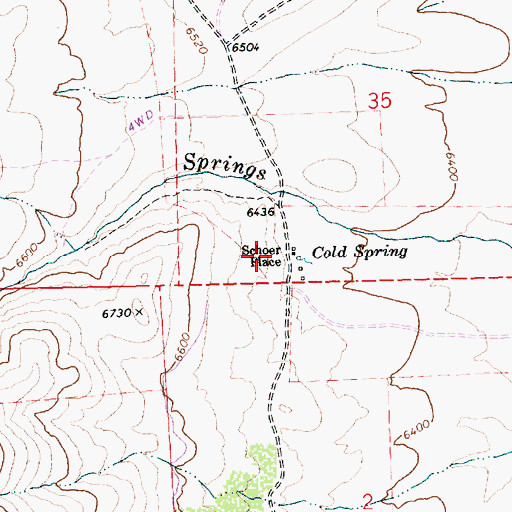 Topographic Map of Schoer Place, NV