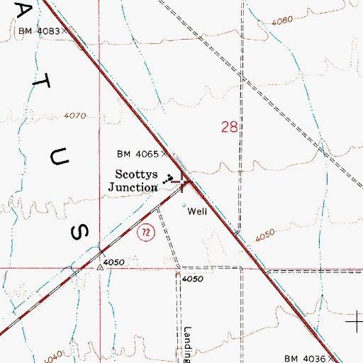 Topographic Map of Scottys Junction, NV