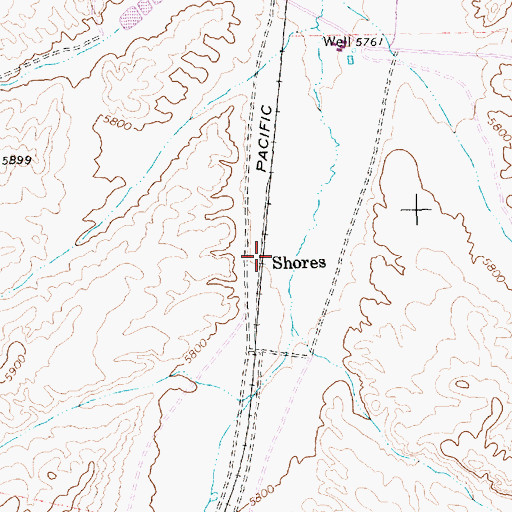Topographic Map of Shores, NV