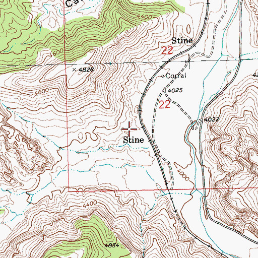 Topographic Map of Stine, NV