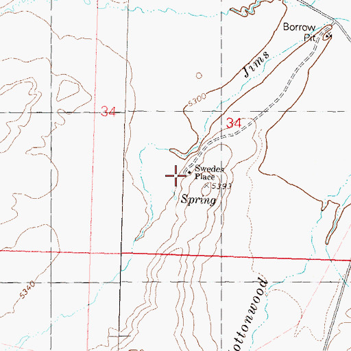 Topographic Map of Swedes Place, NV