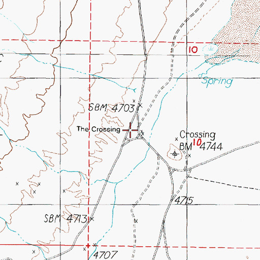 Topographic Map of The Crossing, NV