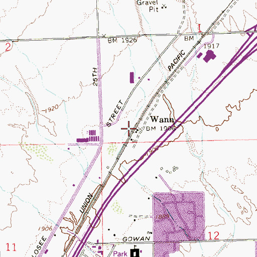 Topographic Map of Wann, NV
