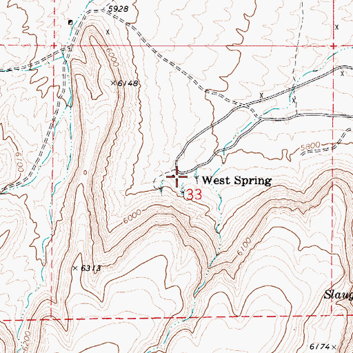Topographic Map of West Spring, NV