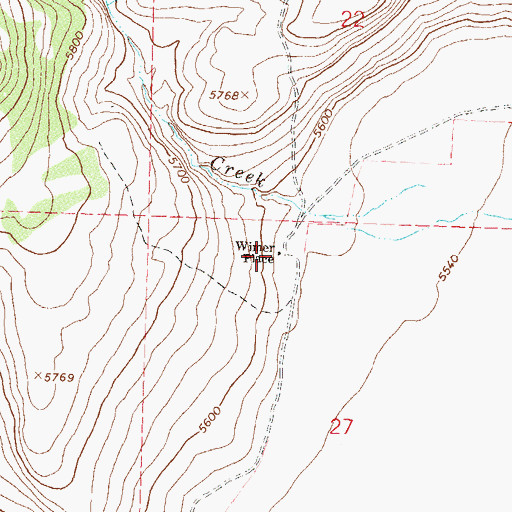 Topographic Map of Wimer Place, NV