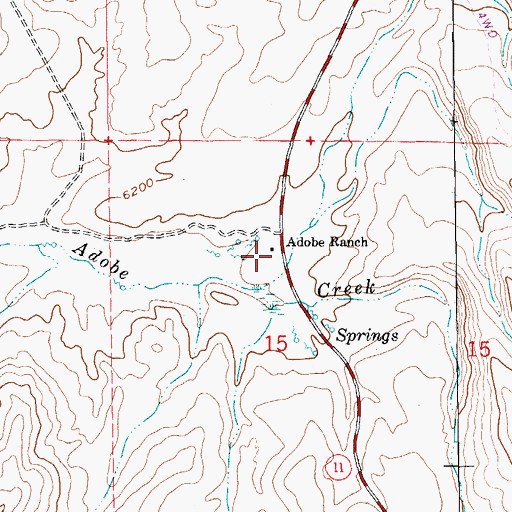 Topographic Map of Adobe Ranch, NV