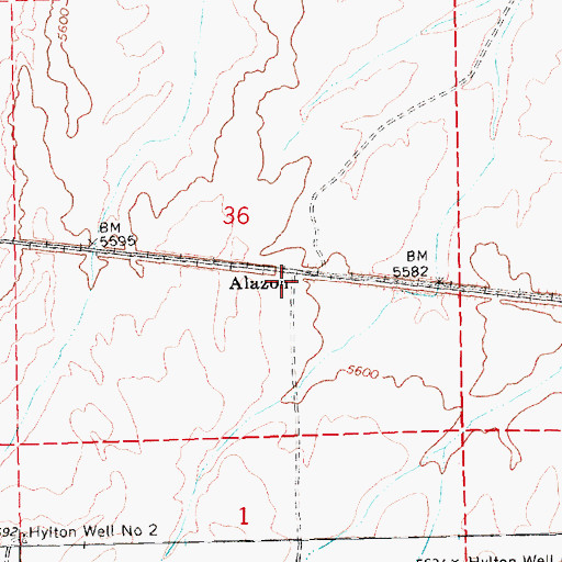 Topographic Map of Alazon, NV