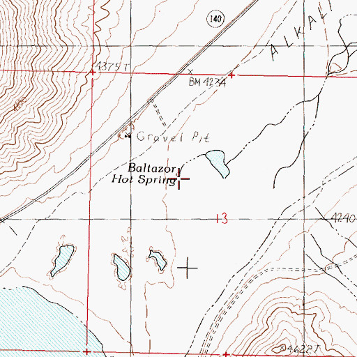 Topographic Map of Baltazor Hot Spring, NV