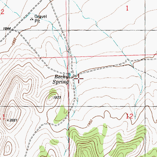 Topographic Map of Becky Springs, NV